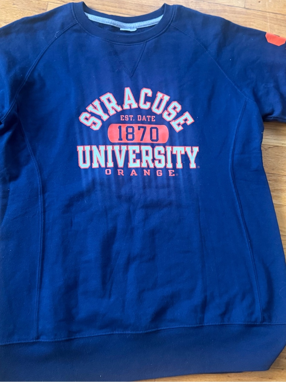 Russell Athletic Navy and Orange Syracuse University Crewneck